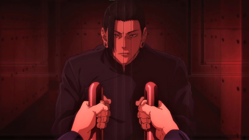 Jujutsu Kaisen, Suguru Geto, subang, Sanggul, refleksi, pintu Jujutsu Kaisen, Suguru Geto, subang, Sanggul, refleksi, pintu