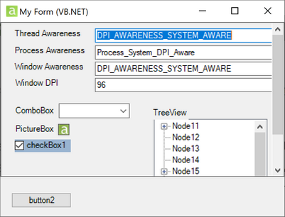 Showing the form on display B (DPI=192; 200%)