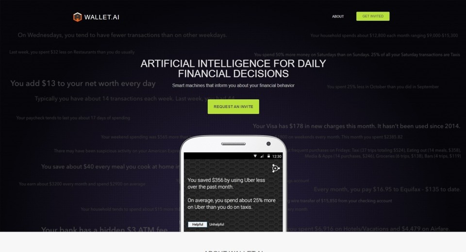 Screenshot of Wallet.ai