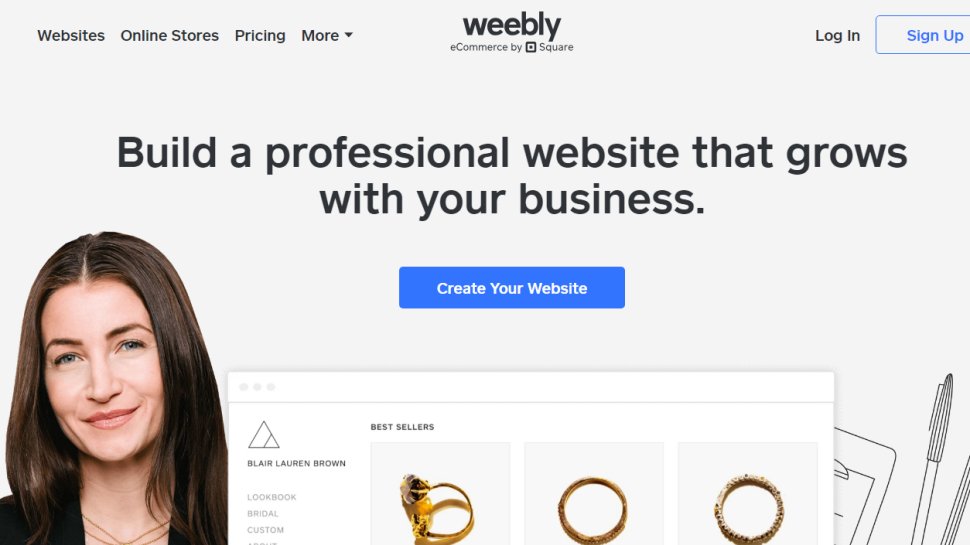 Website screenshot for Weebly.