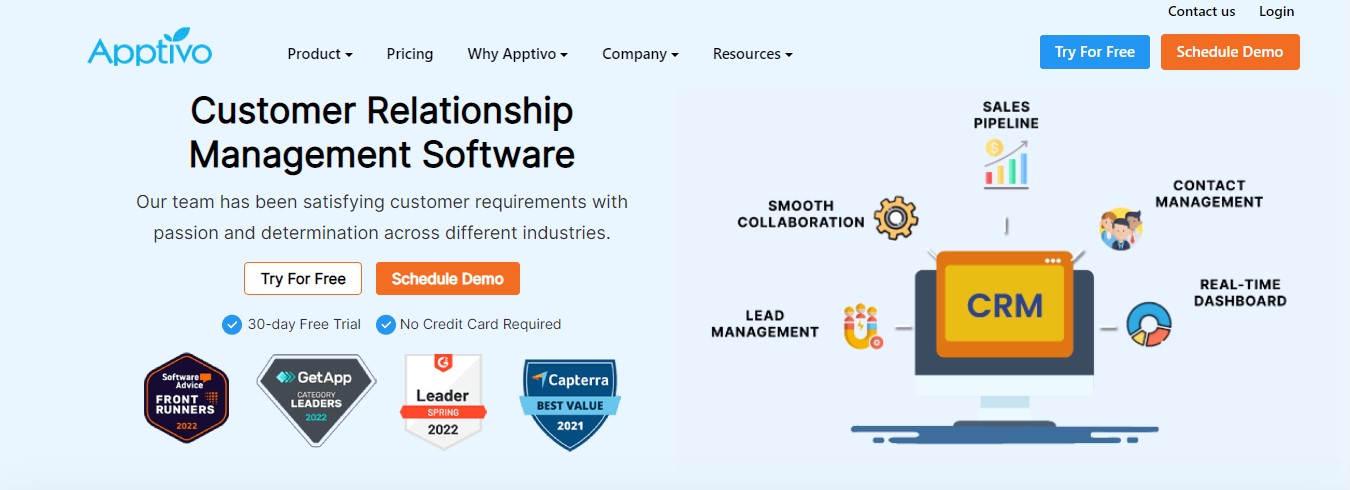 Apptivo website screenshot