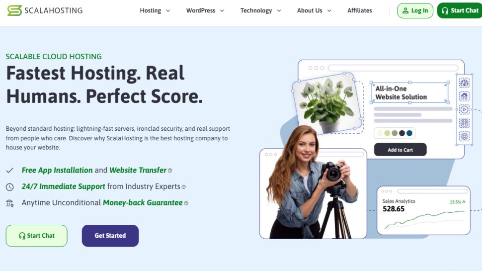 Website screenshot of ScalaHosting (September, 2025)