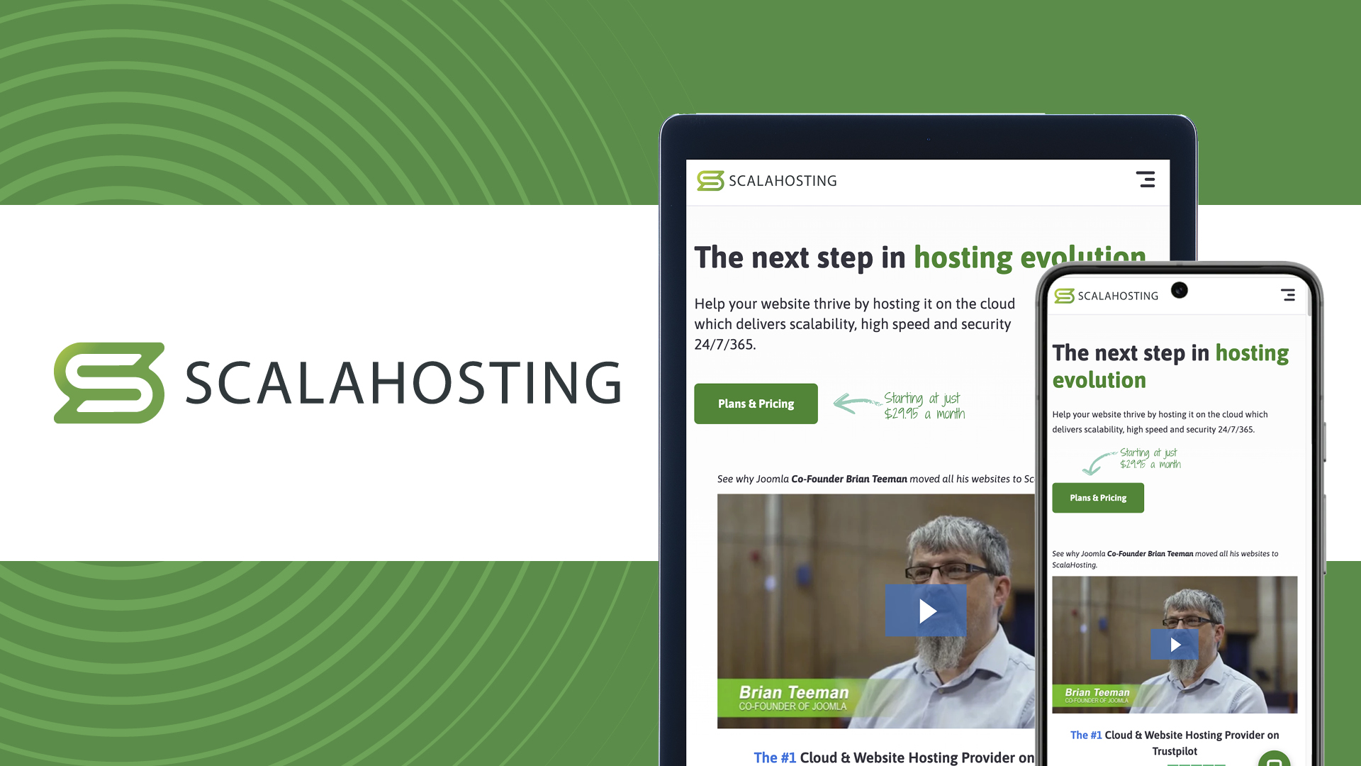 Scalahosting on a TechRadar background