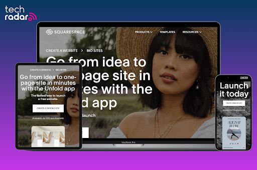screenshot of Squarespace link in bio pages