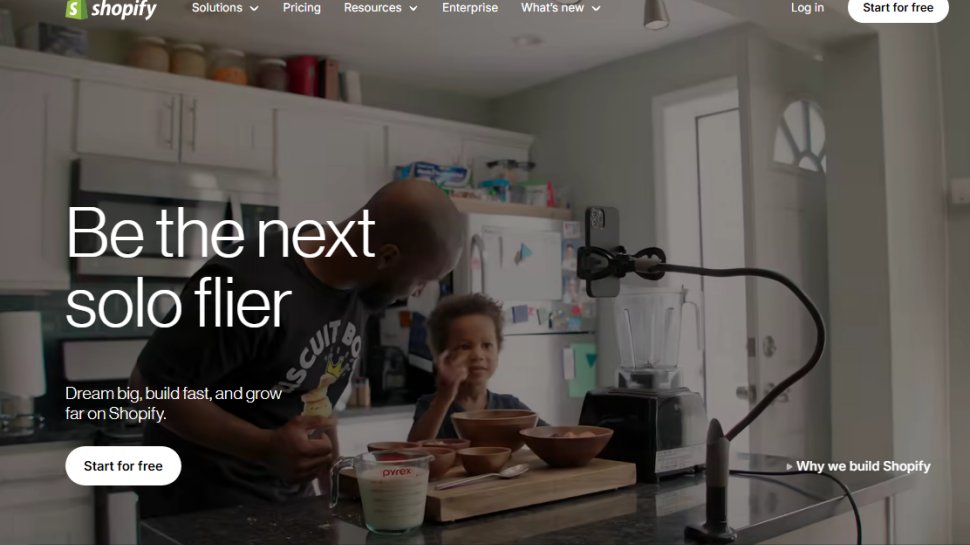 Website screenshot of Shopify (August, 2025)