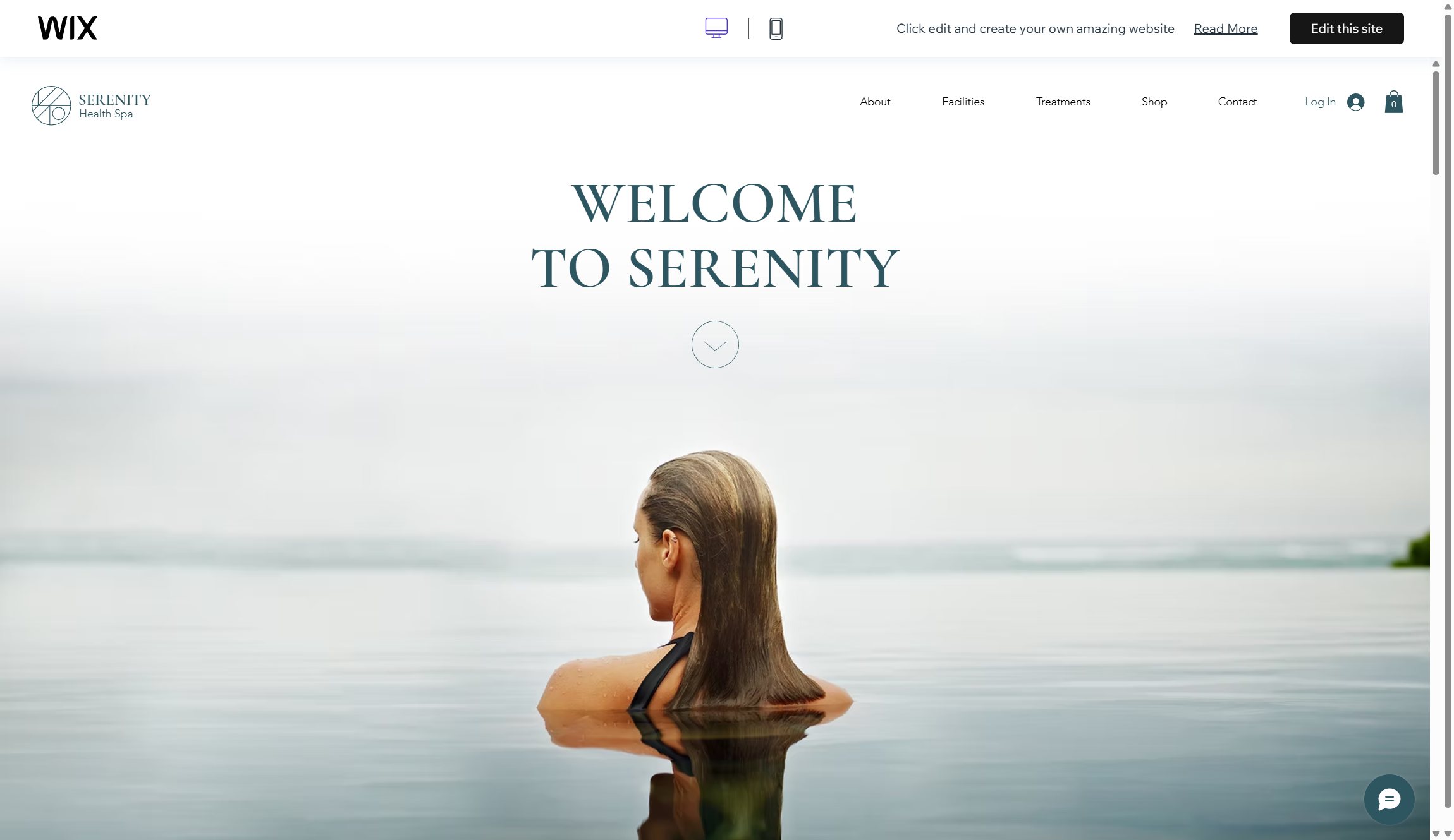 screenshot of Wix templat