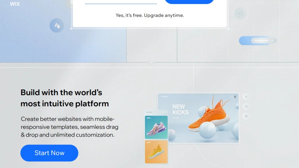 Website screenshot for Wix