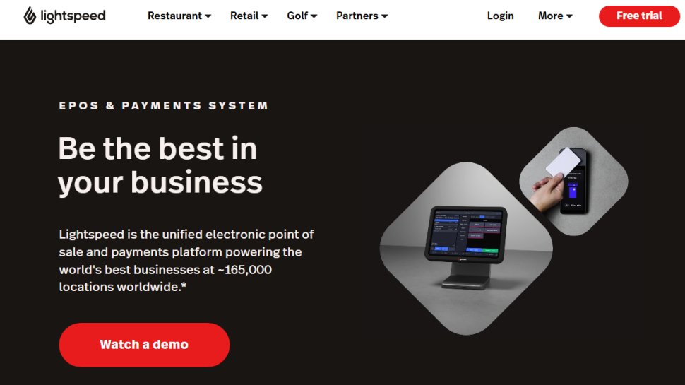Website screenshot of Lightspeed (September, 2025)