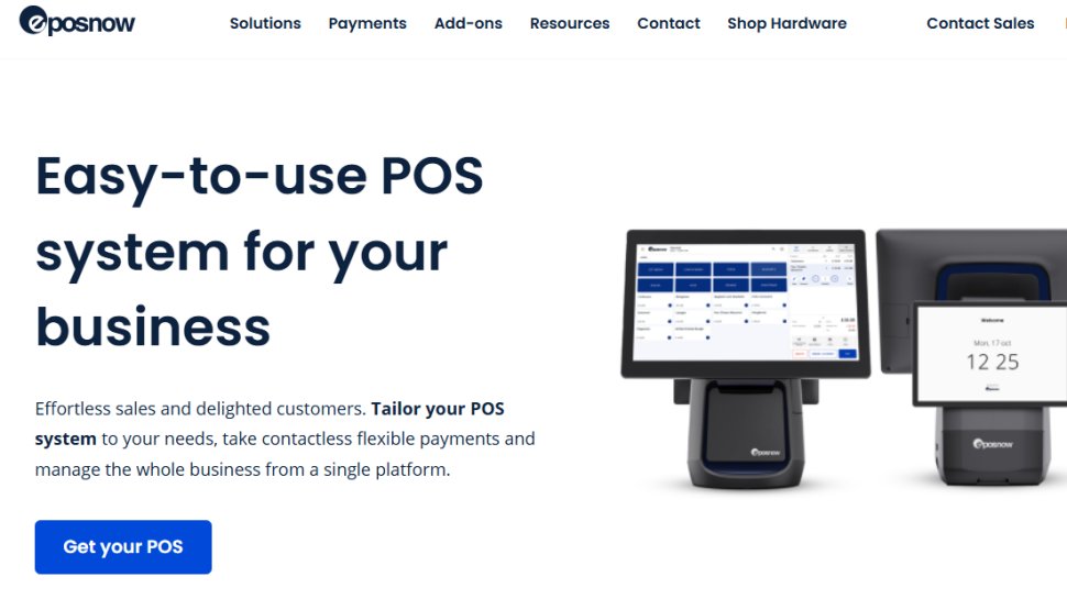 Website screenshot of Epos Now (September, 2025)
