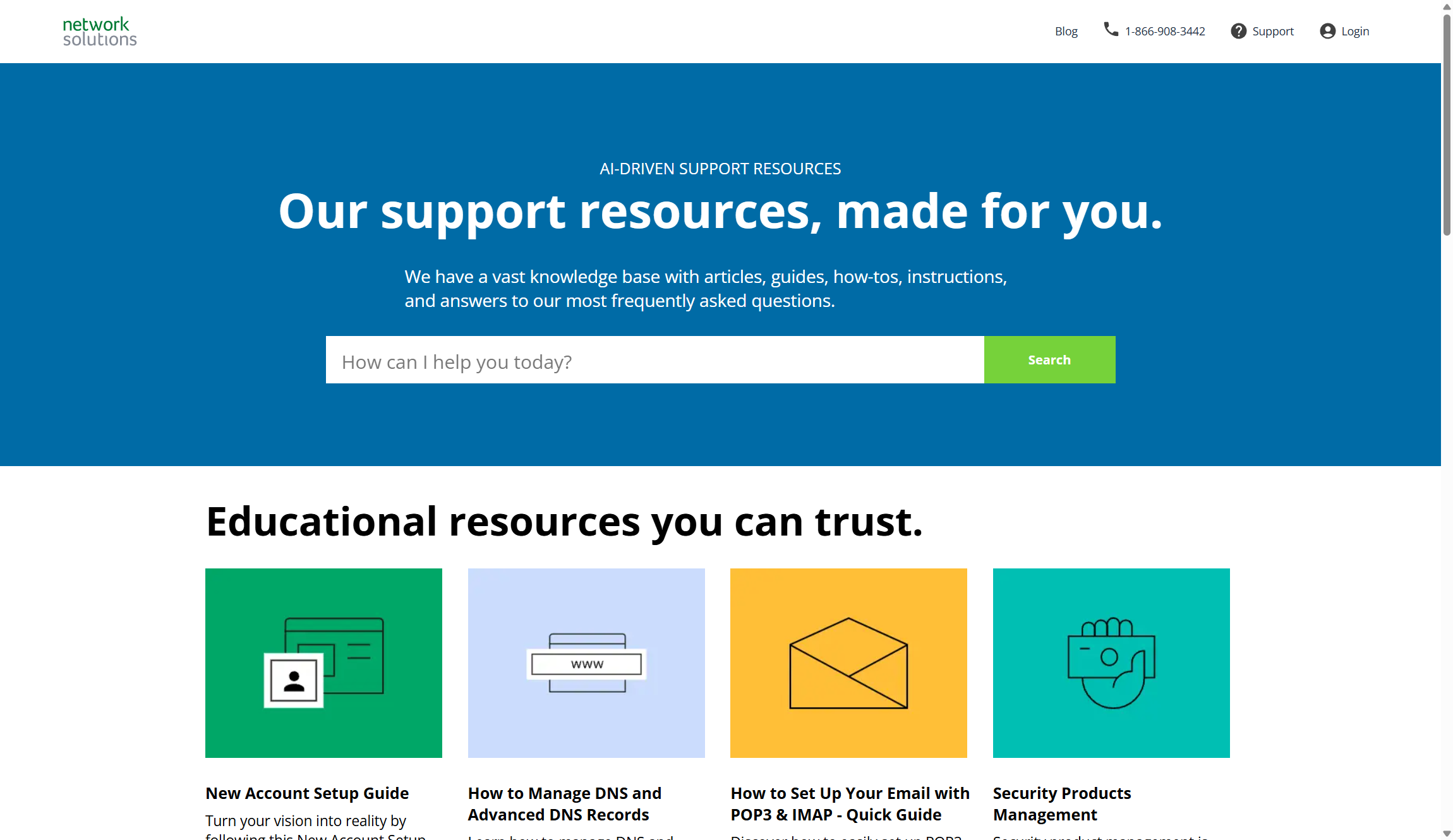 Network Solutions Website Builder support