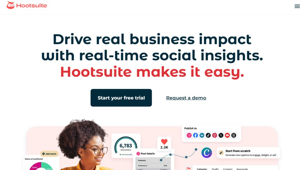 Hootsuite website screenshot (October 2025).