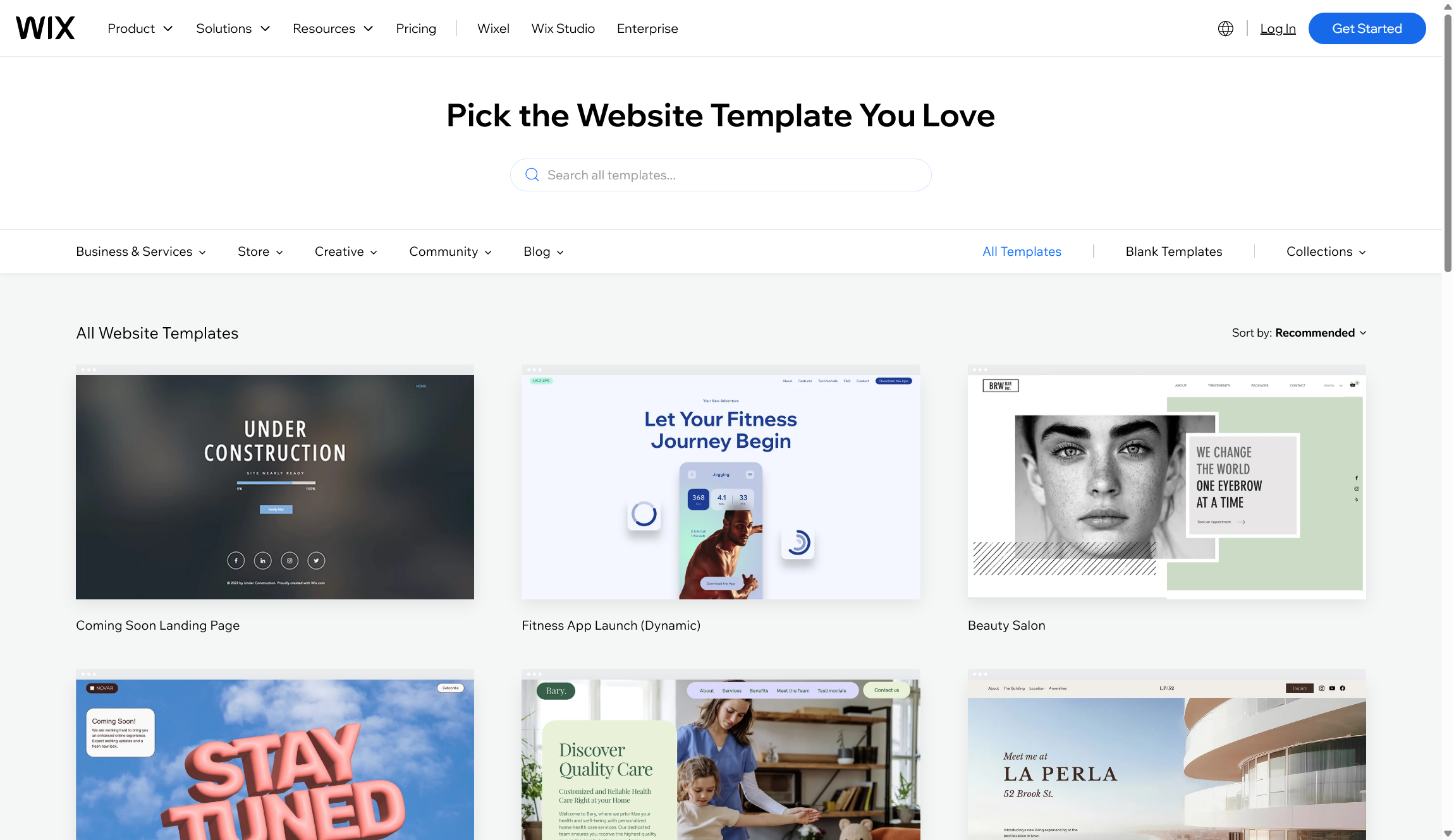Wix template library