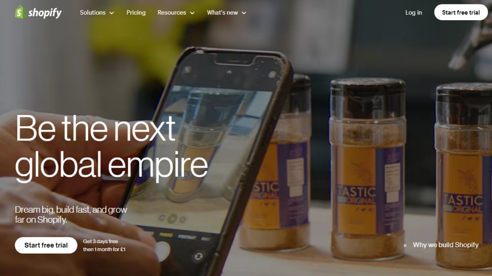 Website screenshot for Shopify.