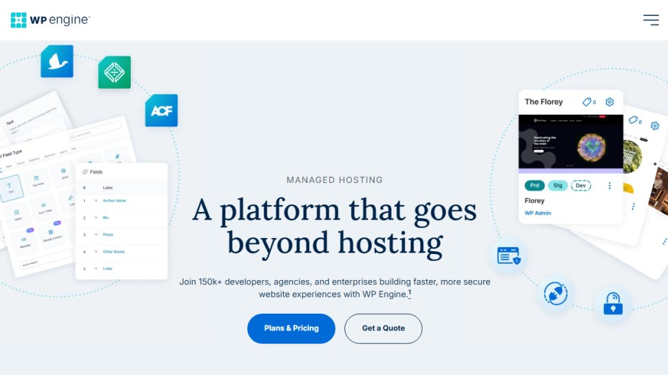 Website screenshot of WP Engine (September, 2025)