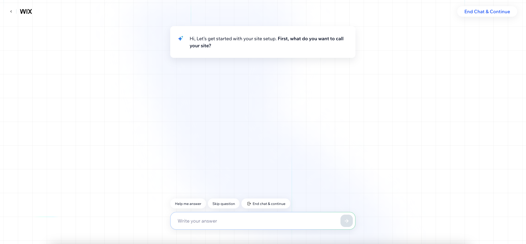 screenshot of Wix ai website builder