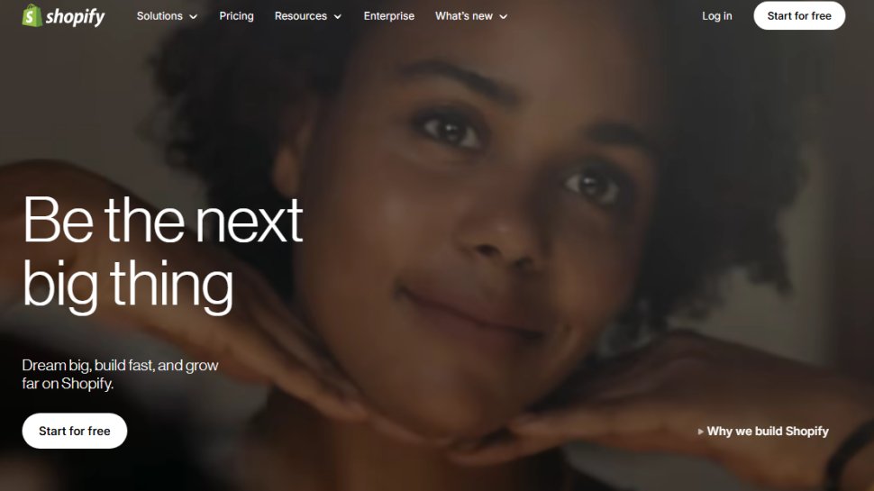 Website screenshot of Shopify (September, 2025)