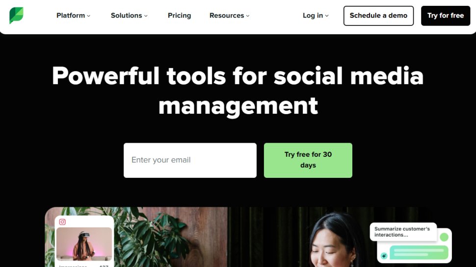 Sprout Social website screenshot (October 2025).