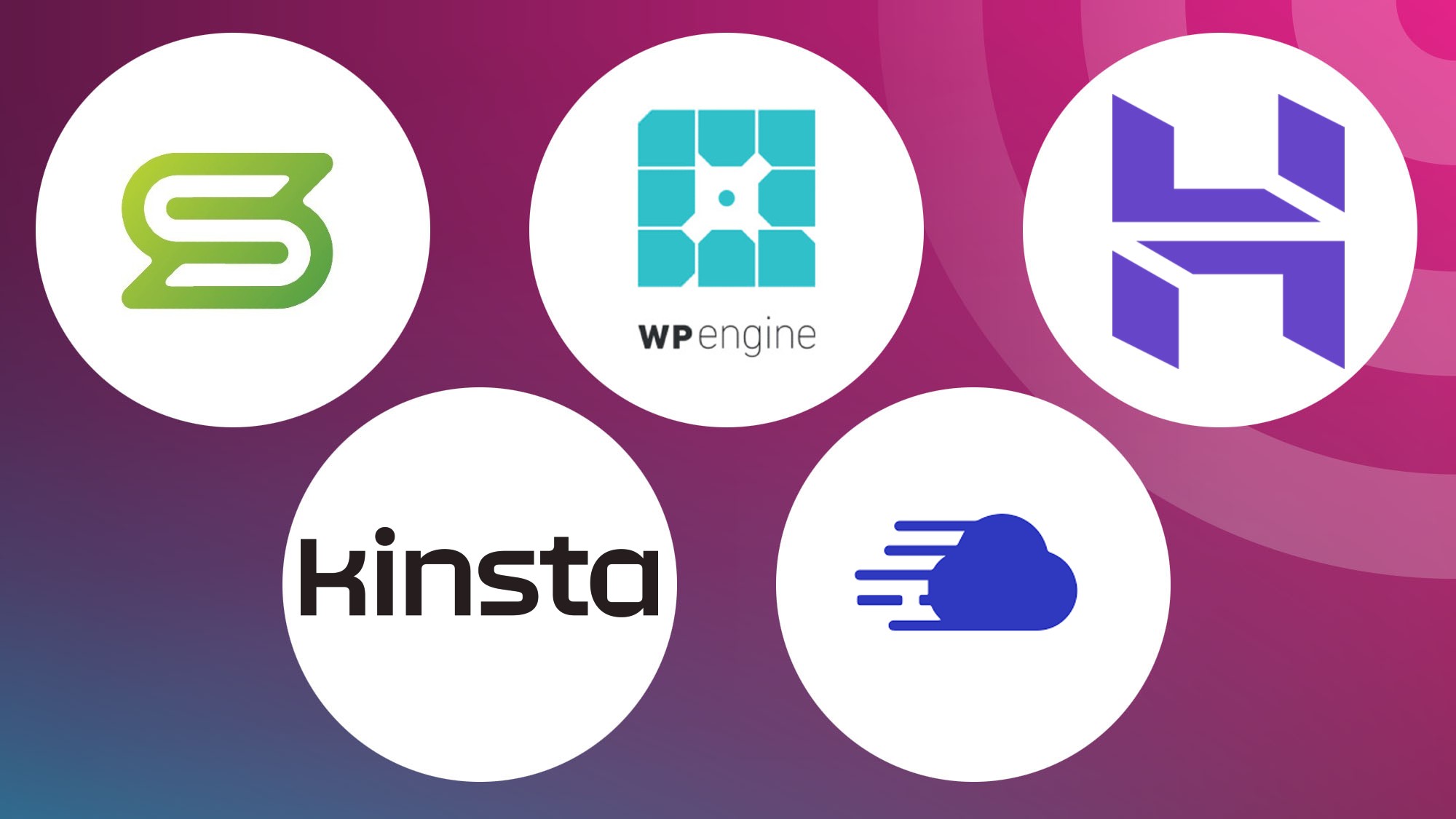 Logos of the best hosts for agencies on a radar background