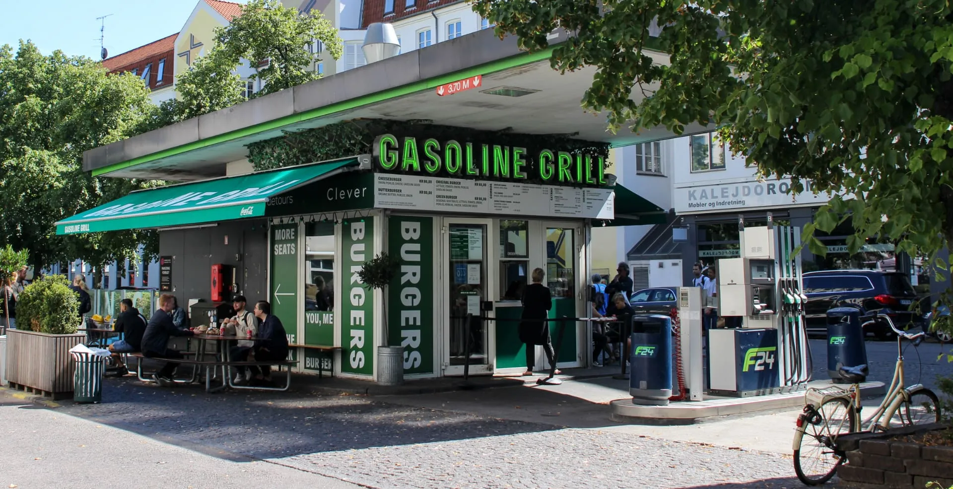Gasoline Grill's Landgreven 10 location in a converted gas station.