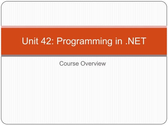 01   intro to programming in .net