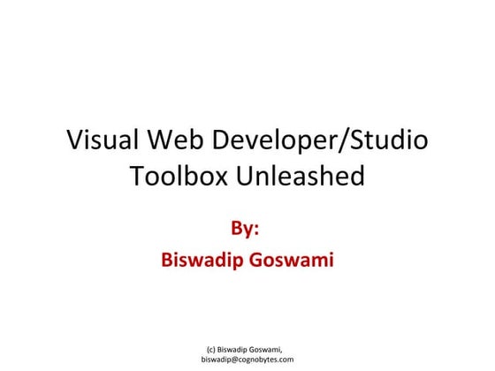 Visual Studio Toolbox Unleashed