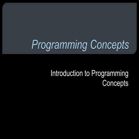 Basic programming concepts