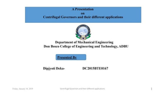 Centrifugal governor