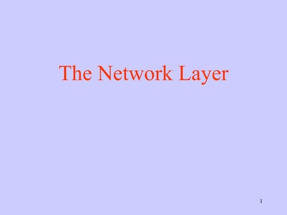 Network Layer,Computer Networks
