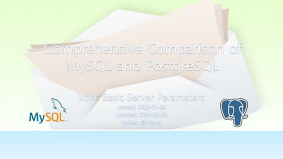 MySQLとPostgreSQLの基本的なパラメータ比較
