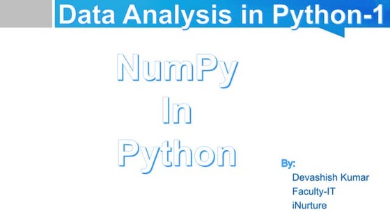 Data Analysis in Python-NumPy