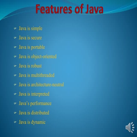 Features of java