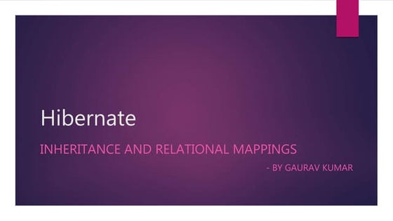 Hibernate inheritance and relational mappings with examples