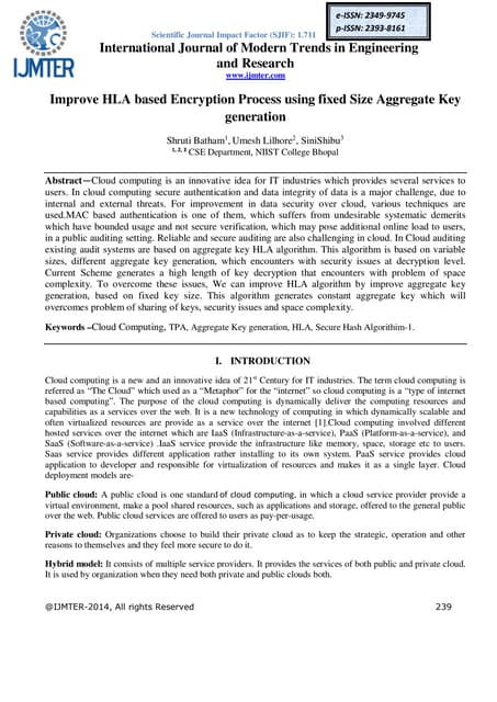 Improve HLA based Encryption Process using fixed Size Aggregate Key generation