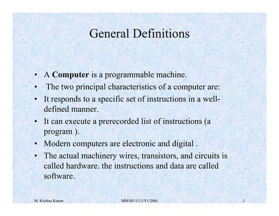Intro on computers
