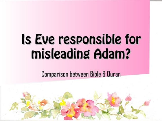 Is eve responsible for misleading adam