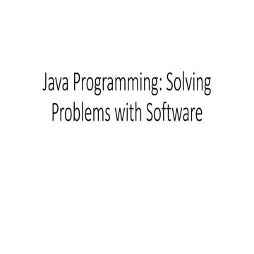 Java programming - solving problems with software