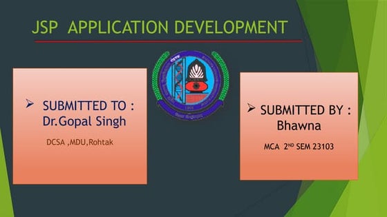 JSP  APP DEVLOPMENT.pptx Related to Android App Development