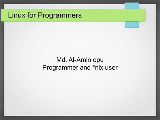 Linux for programmers