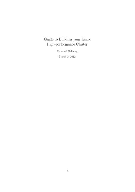 Linux hpc-cluster-setup-guide
