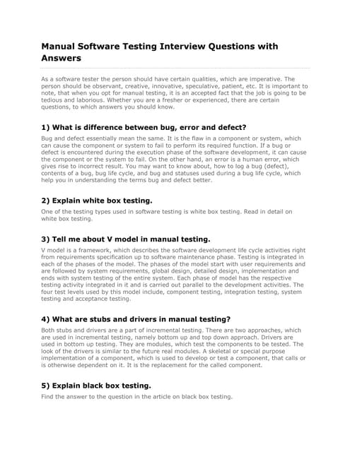 Manual software-testing-interview-questions-with-answers