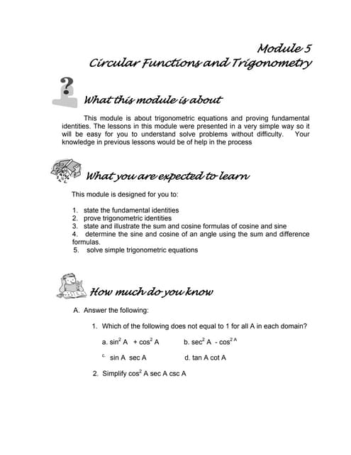 Module 5   circular functions