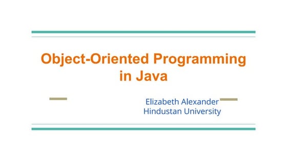 Object oriented programming in java