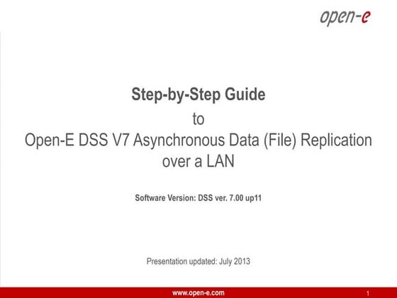 Open-E DSS V7 Asynchronous Data Replication over a LAN
