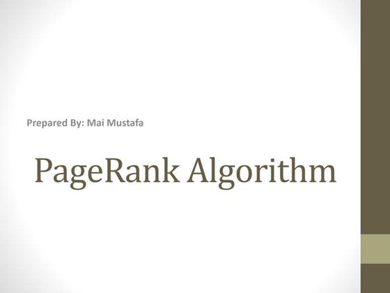 PageRank Algorithm In data mining