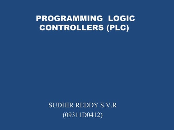 Programming  logic controllers (plc)