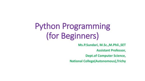 Python Programming for Beginners