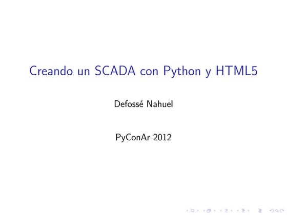 Creando un SCADA con Python y HTML5