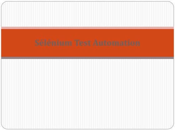 Selenium test automation