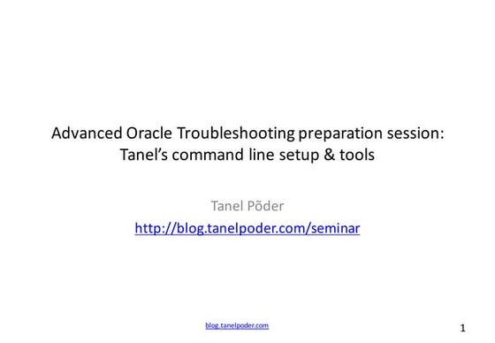 Tanel Poder - Scripts and Tools short