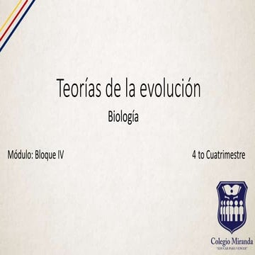 Teorias de evolucion